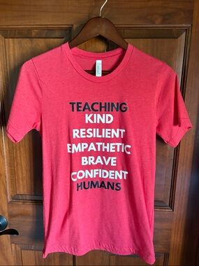 Red Custom Print T-Shirt for Teachers - Women's SMALL